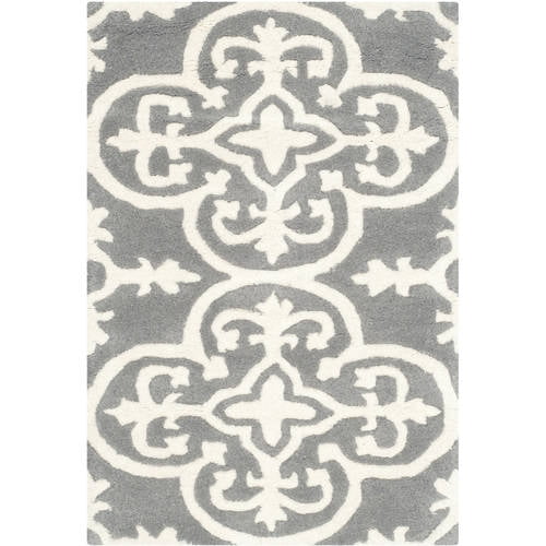 2' x 3' Grey Safavieh Chatham Collection CHT758E Handmade Geometric Premium Wool Accent Rug Ivory 2' x 3' Grey Safavieh Chatham Collection CHT758E Handmade Geometric Premium Wool Accent Rug Ivory